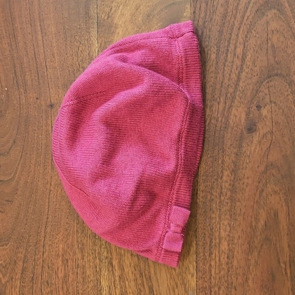 Janie and Jack Raspberry Pink Knit Hat with Bow